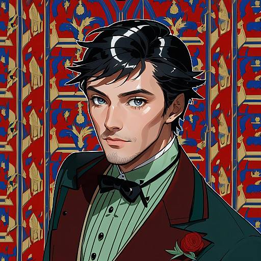 Illustration of Arsene lupin iii, lupin iii in the style of Timbougami