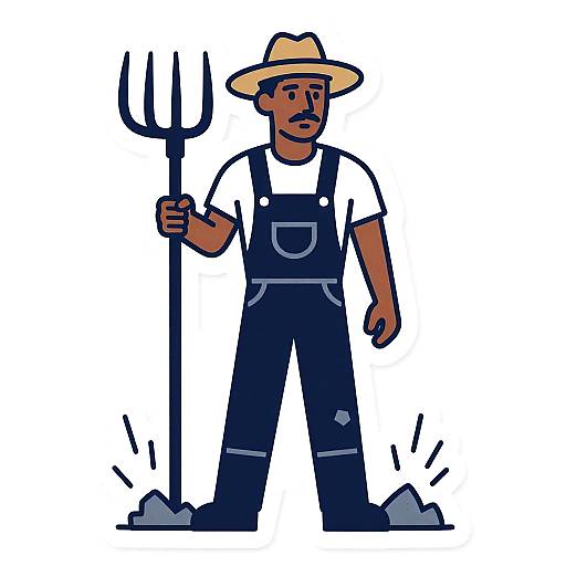 Minimalist Blacksmith Line Art Sticker