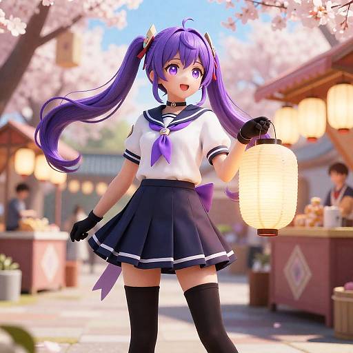 Purple Twin-Tails at Lantern Festival