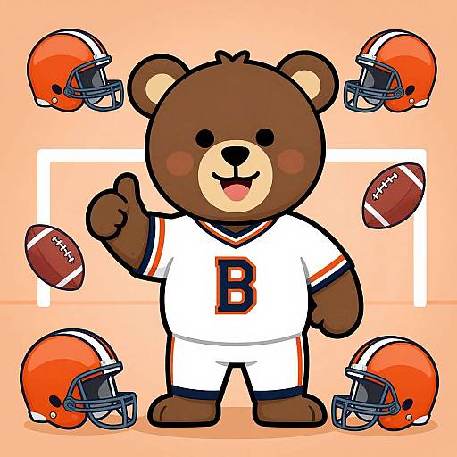 Friendly Chicago Bears Cartoon Mascot