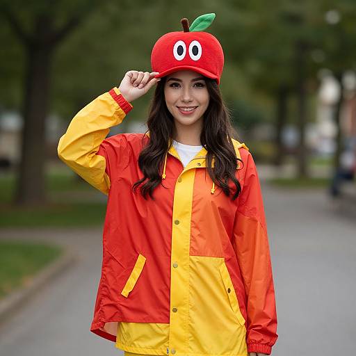 Woman in Apple Jolly Rancher Costume