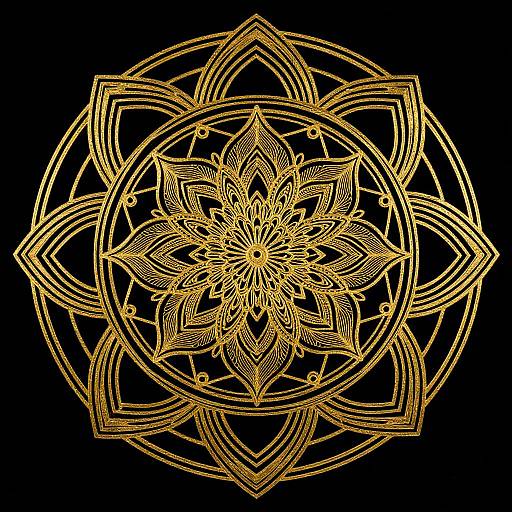 Elegant Gold and Black Mandala Design