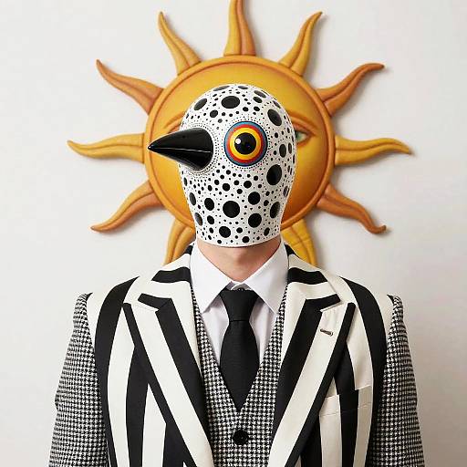 Sun in Libra: Bird-Faced Surreal Portrait