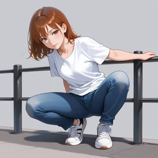 Casual Alt Girl in Dynamic Pose Casual Alt Girl in Dynamic Pose