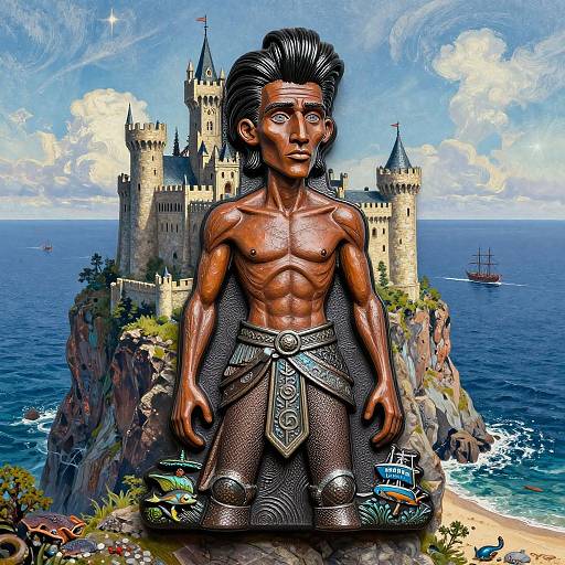 Detailed Warrior Trinket Overlooking Castle