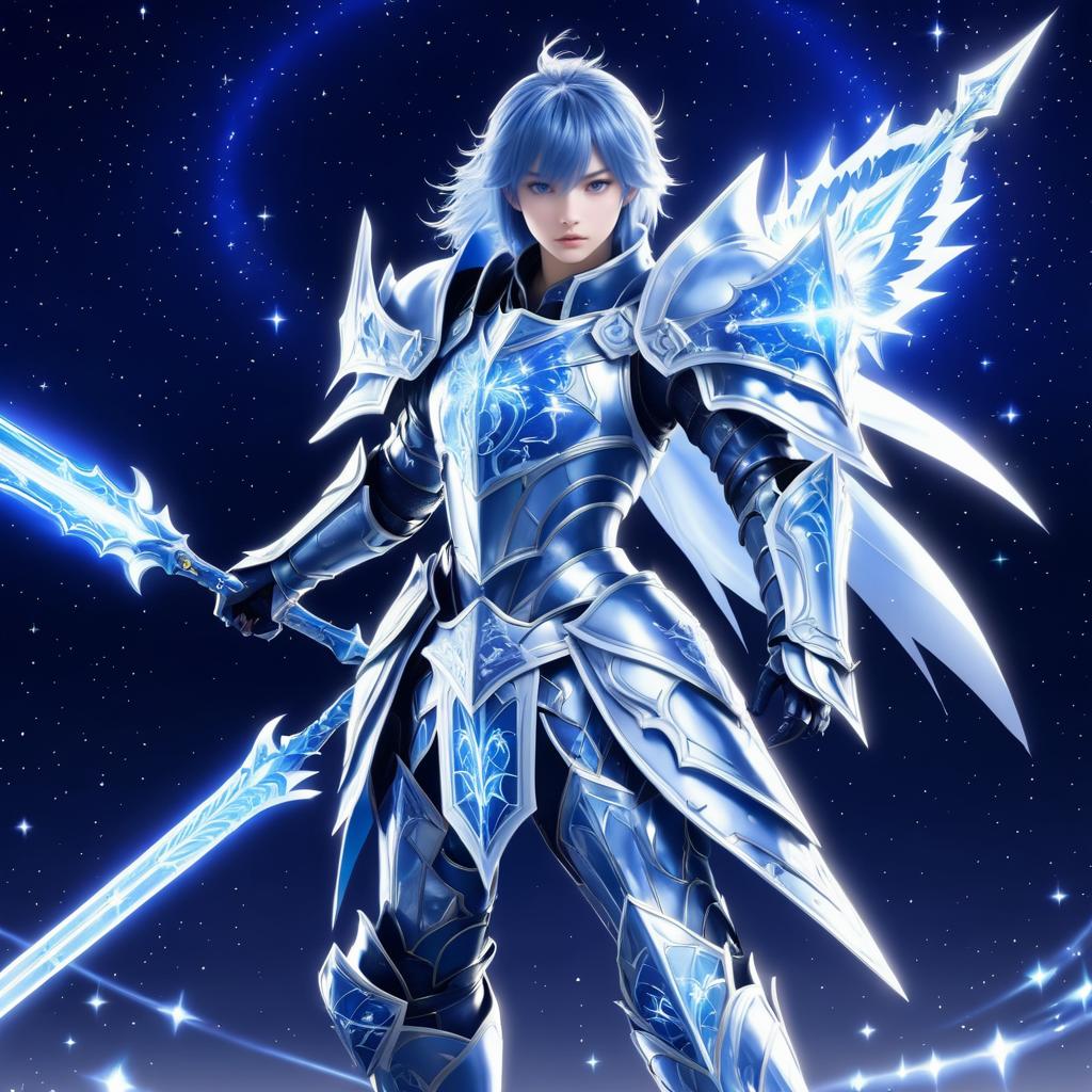 Celestial Knight in Starlit Battlefield