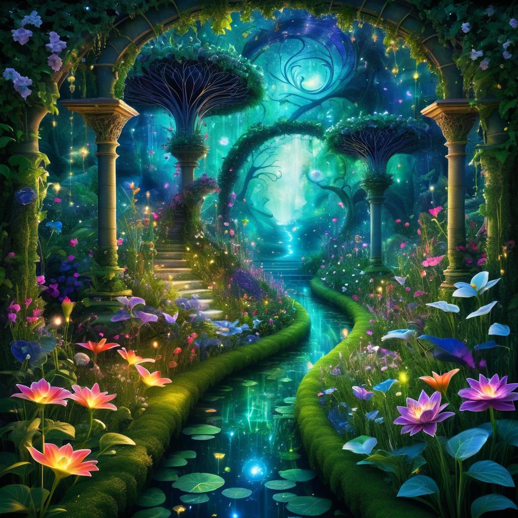 Enchanted Garden with Celestial Whispers