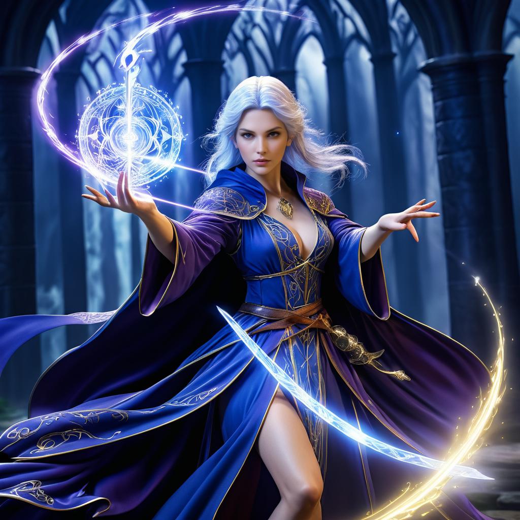 Enchanting Female Mage in Duel