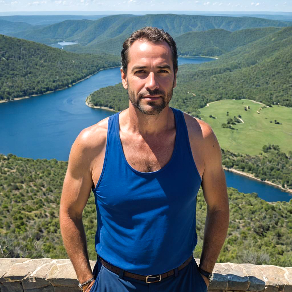 Scenic Overlook with Halter Top Man