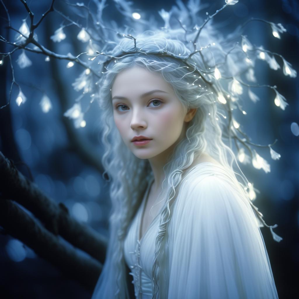 Ethereal Portrait of a Firefly Enchantress