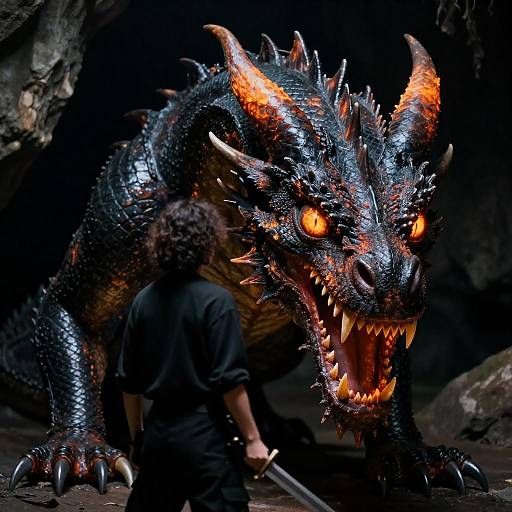 Intense Duel in a Dark Cave