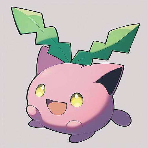 Illustration of Hoppip, pokemon in the style of 10mo