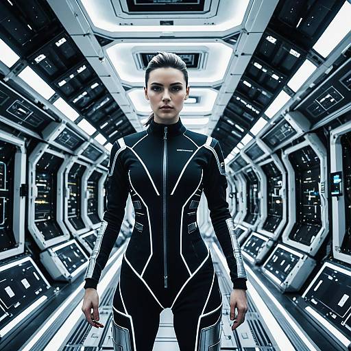 Androgynous Model in Cybernetic Space Suit