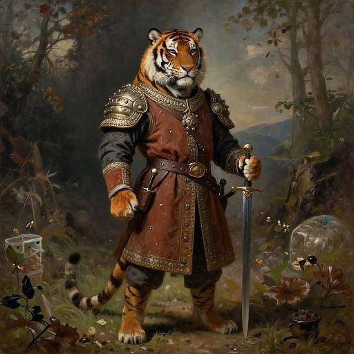 Medieval Tiger General Portrait
