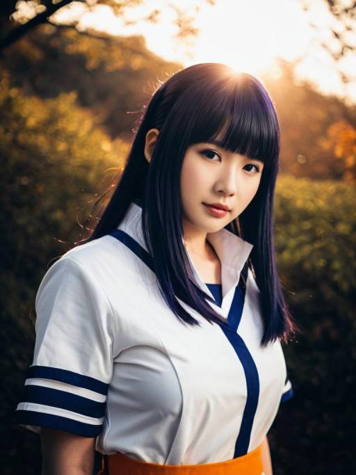 Woman in Hinata Hyuga Cosplay Costume