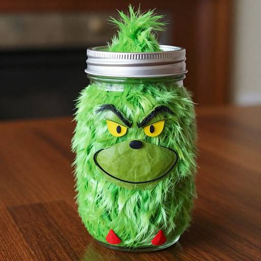 Grinch Mason Jar Craft Idea