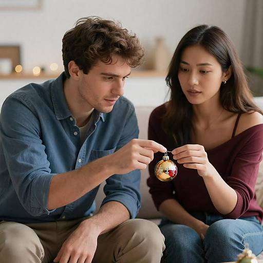 Cozy Holiday Scene on the Couch