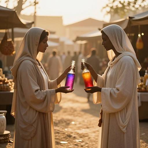 Golden-Hour Marketplace Dream Exchange