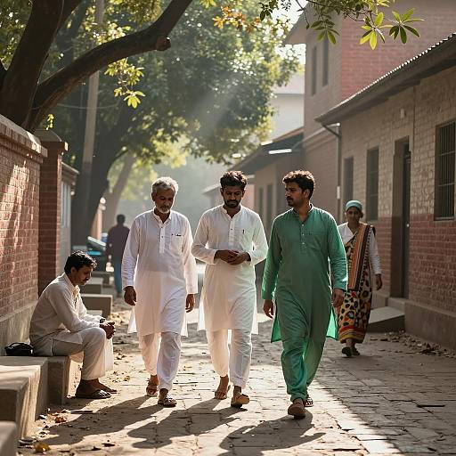 Sunlit Stroll in Traditional Indian Attire