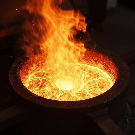 Glowing Bronze Molten Metal Close-Up