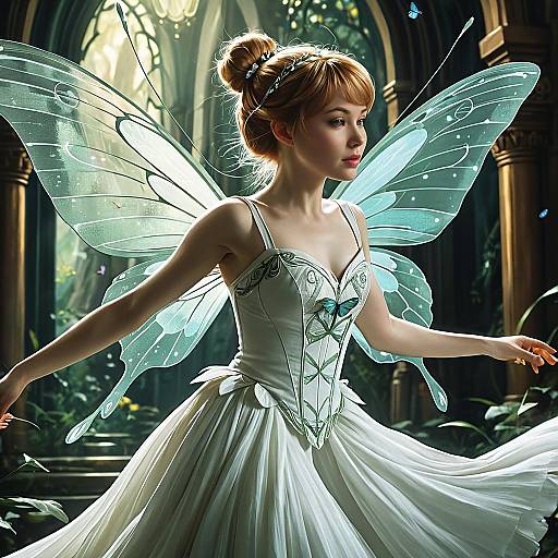 Fantasy Fairy Woman with Butterfly Wings