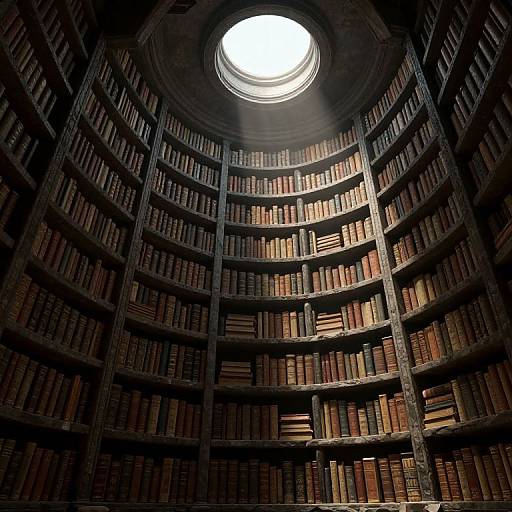 Haunting 3D Underground Library Scene