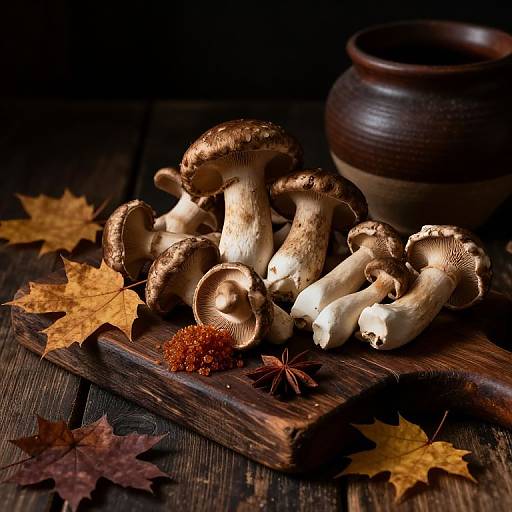 Glamorous Rustic Mushroom Still Life
