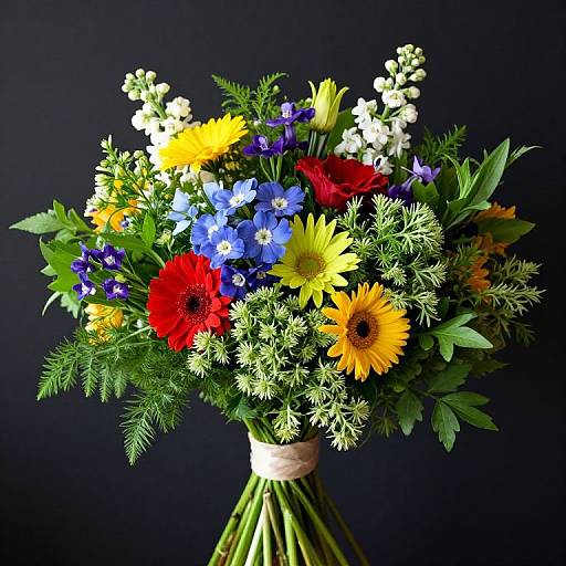 Colorful Herb and Flower Bouquet