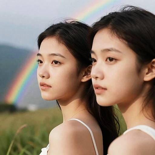Photorealistic Close-Up of Girls in Nature