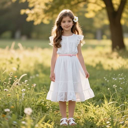 Joyful Girl in Sunny Meadow