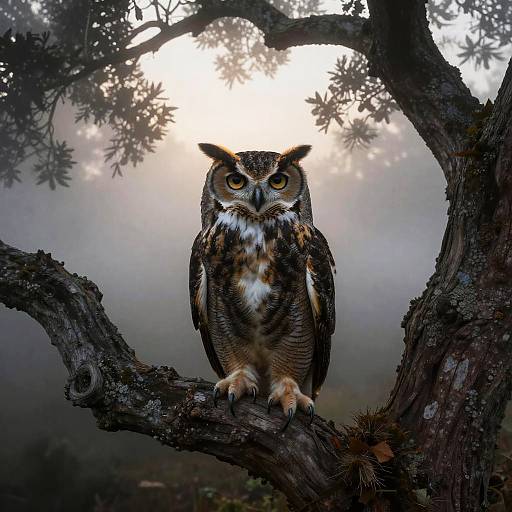 Majestic Great Horned Owl Portrait