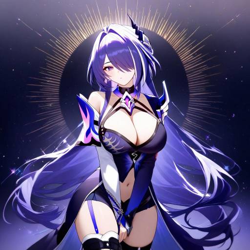 Elegant Cowgirl in Cosmic Nebula