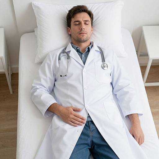 Male Doctor in White Coat Costume