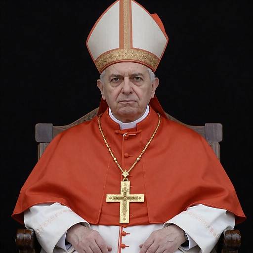 Elderly Man in Red Papal Robe