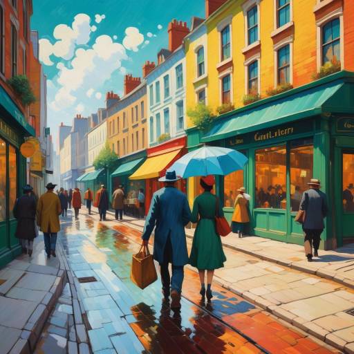 Impressionist City Life in Vibrant Colors Impressionist City Life in Vibrant Colors