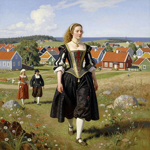 Scandinavian Maiden in 17th Century Bodice
