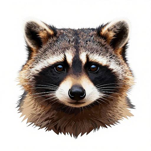 Detailed Vector Raccoon Portrait