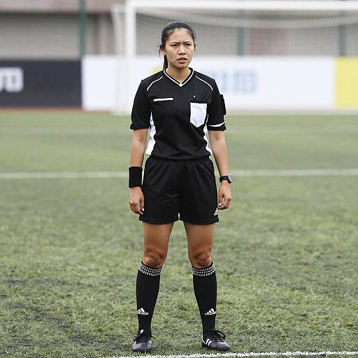 Female Soccer Referee on Field