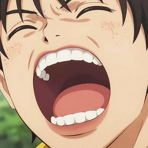 Anime Style Screaming Mouth Close-Up