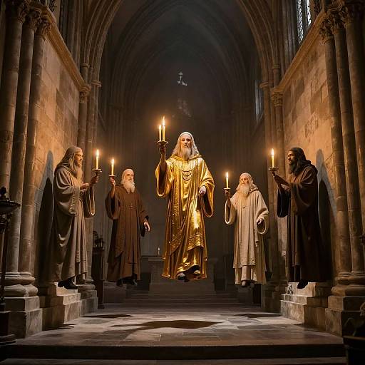 Liquid Gravity in Ancient Cathedral Shadows