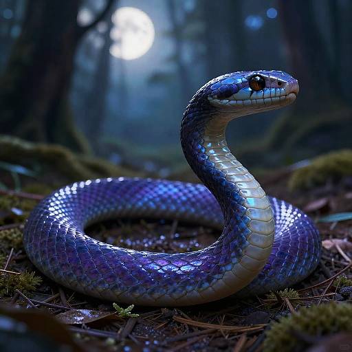 Glowing Snake in Mystical Forest