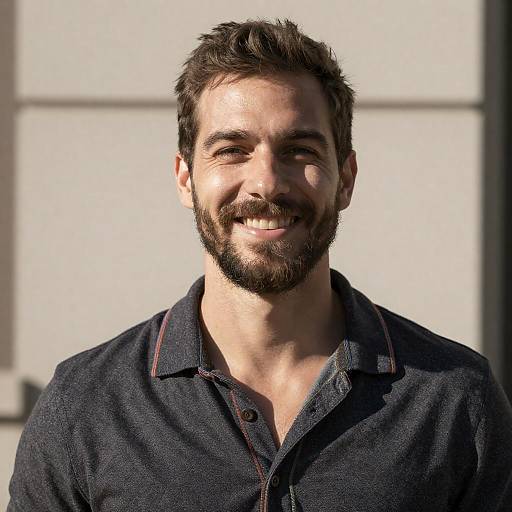 Smiling Man in Patterned Shirt Portrait
