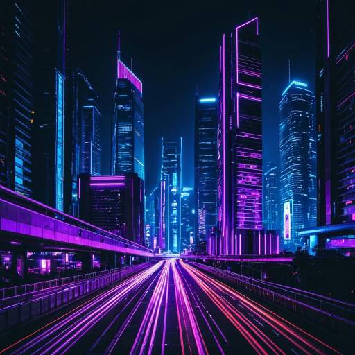Futuristic Neon Cityscape at Night