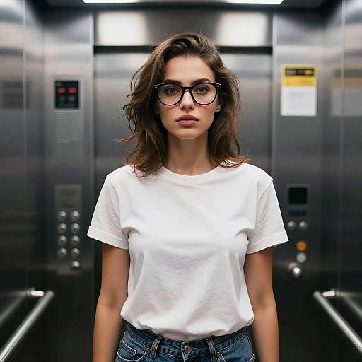 Ultra-Detailed Elevator Portrait of Woman