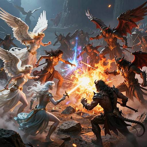 Epic Battle Between Angels and Demons