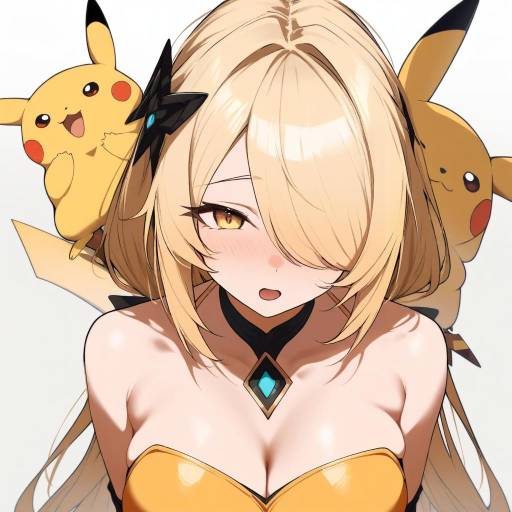 Pikachu Girl with Blonde Hair Illustration