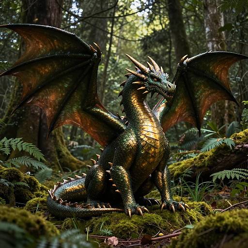 Majestic Forest Gold Dragon