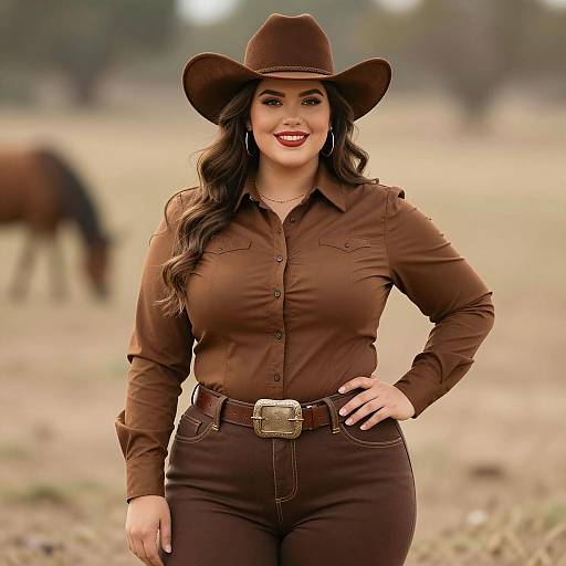 Confident Plus Size Cowgirl Portrait