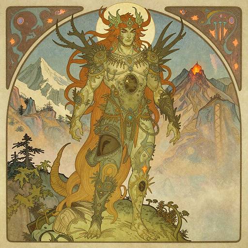 Enchanted Volcanic Guardian Illustration