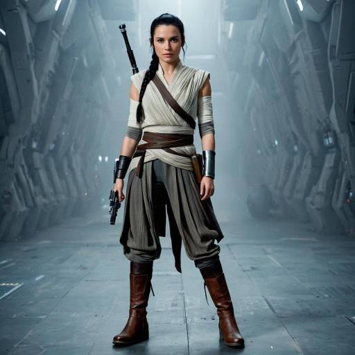 Female Warrior in Futuristic Armor with Braid